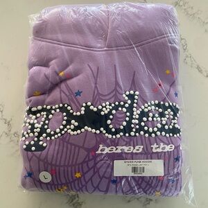 Lavender Fleece Sweatshirt with Decorative Trim